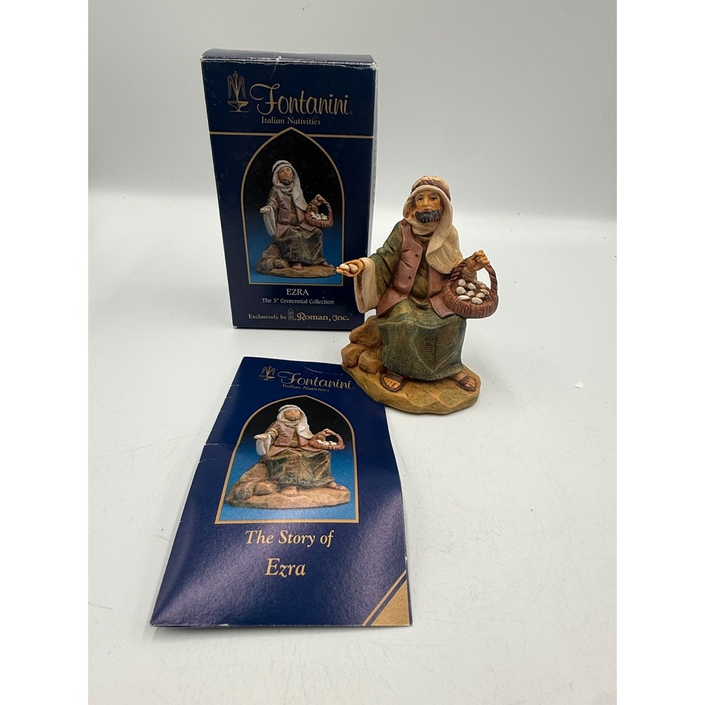 Fontanini Ezra Man with Eggs 5 Inch Centennial Collection Nativity Italy 57524